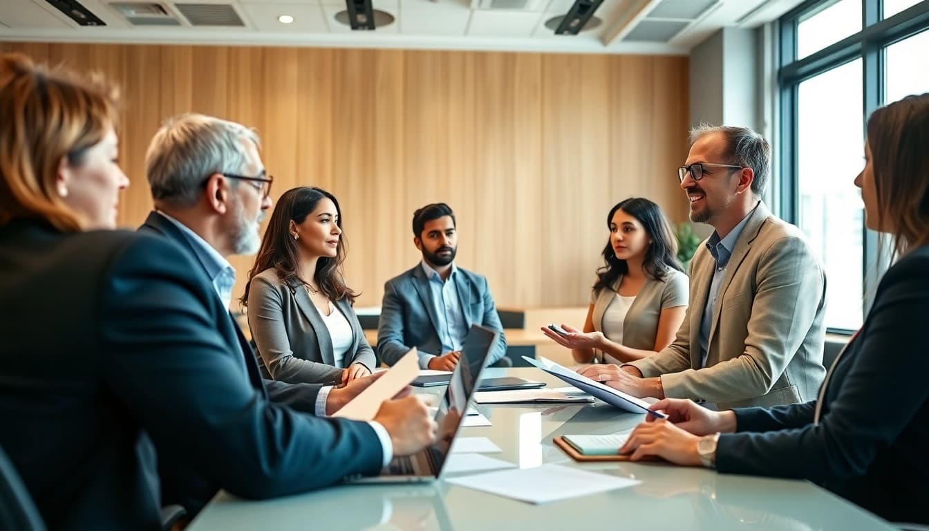 Understanding vrs benefits with a financial advisor presenting key insights in a modern office.
