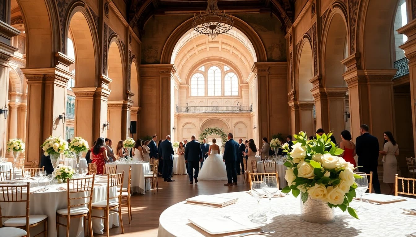 Capture of the Best Wedding Venue Jacksonville showcasing a decorated reception with floral arrangements.
