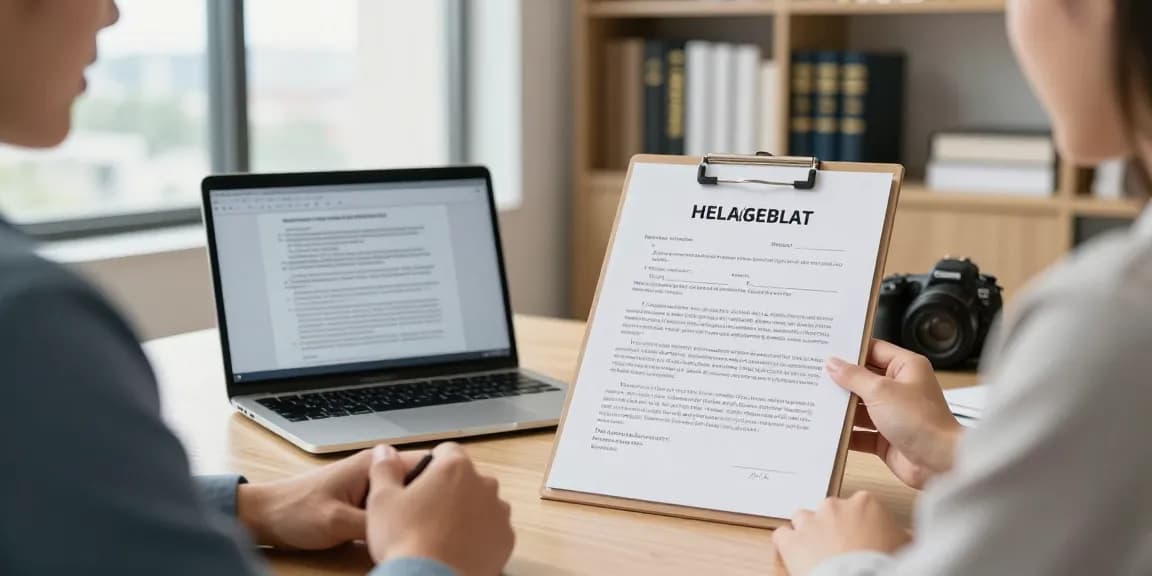 Kira sözleşmesi hazırlığı yapan avukat ile kiracı çifti, profesyonel ofis ortamında.