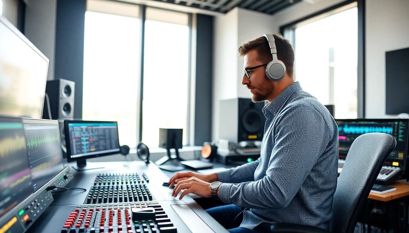 Enhance your online mastering experience with a professional audio engineer in action.