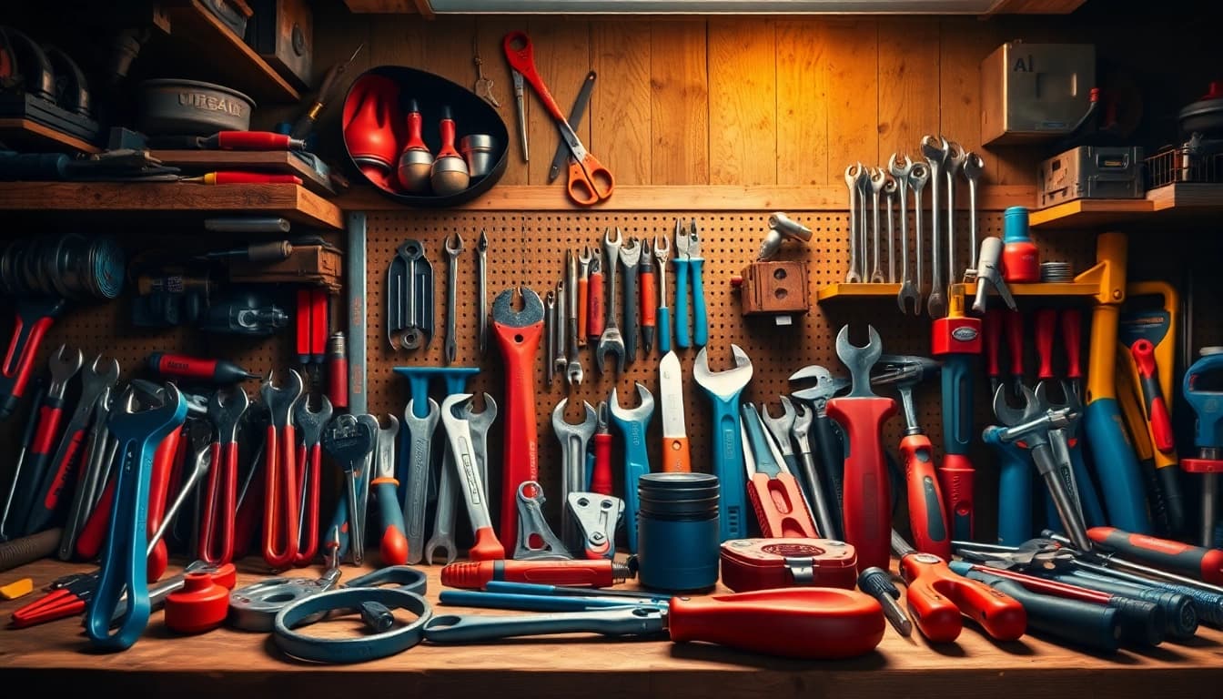 Explore USAG tools designed for experts, showcasing their precision and durability in a vibrant workshop.
