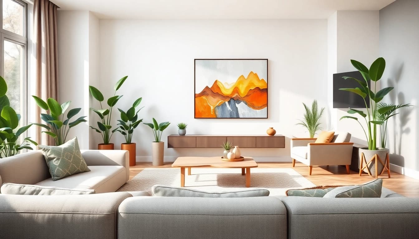 Transform your space with modern style decor featuring sleek furniture and vibrant accents.