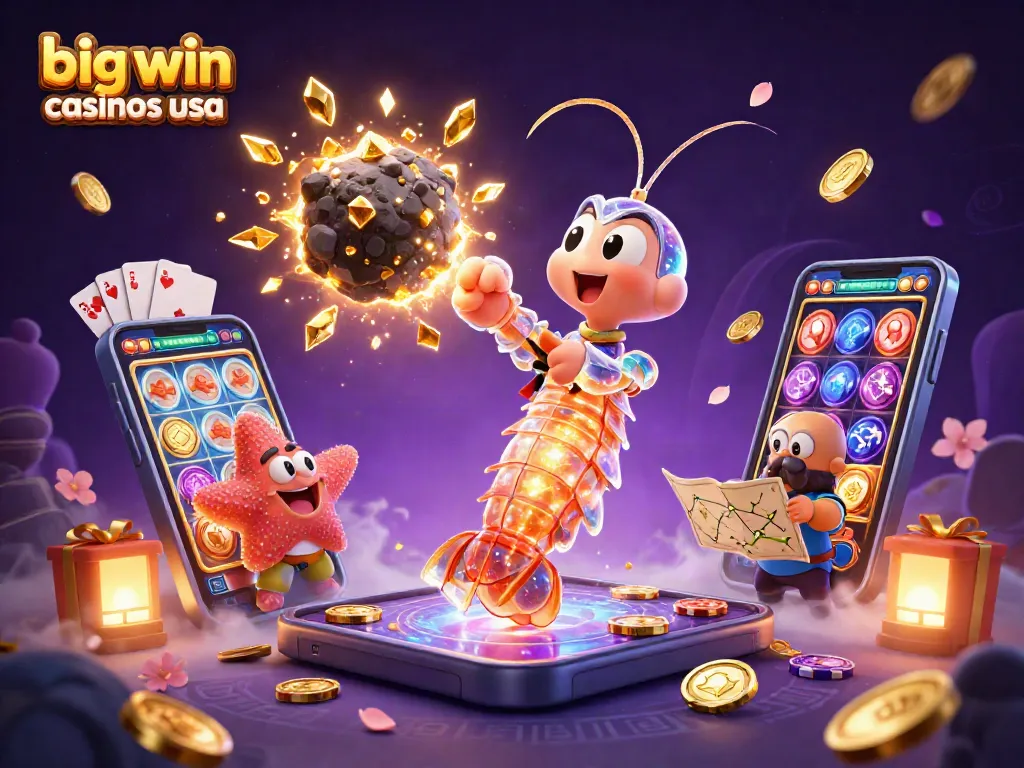 Experience big win casinos usa with vibrant 3D elements symbolizing jackpots and slots.