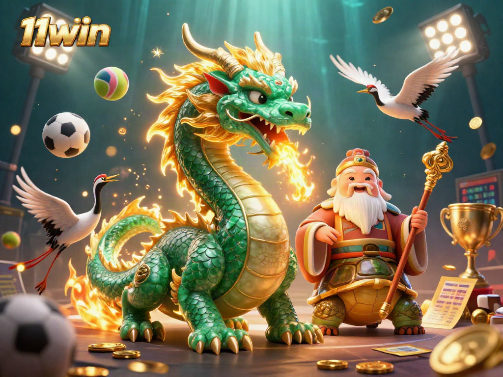 Experience the thrill of 11WIN through an enchanting scene with dynamic casino elements, enticing gamers.