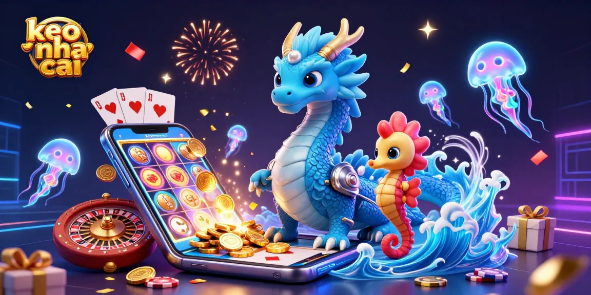 Engage with keo nha cai for thrilling sports betting action featuring a dynamic illustration of casino elements.